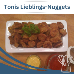 Vegane Nuggets mit Mayo und Buffalo Wing Sauce