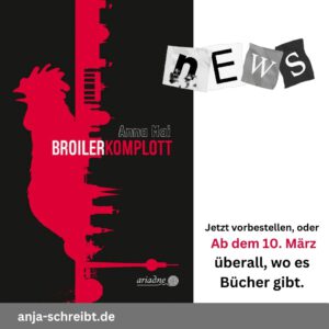 Huhn vor Berliner Skyline - Titelbild des Kimis Broilerkomplott